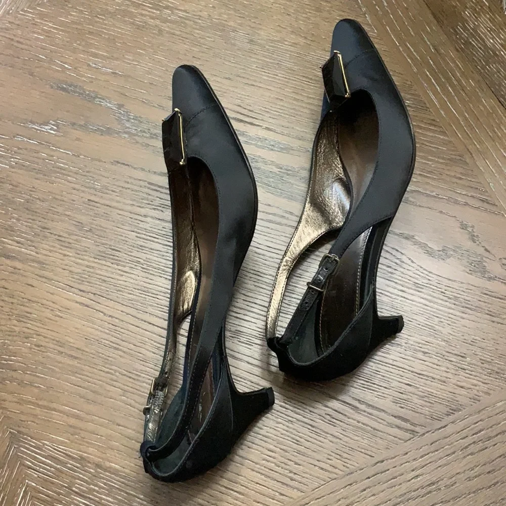 J. Crew Collection cloth jewel pointed sling back pump heel Size 6